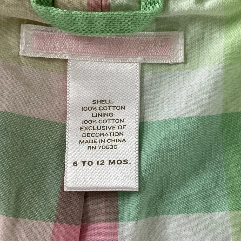 Janie Jack Jacket Size 6 12 Months Green Spring Coat Easter Lined Girls Pockets